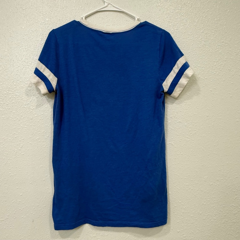 Victoria's Secret PINK Blue Sequin Love Pink Ringer Varsity T-Shirt Large - Picture 5 of 6